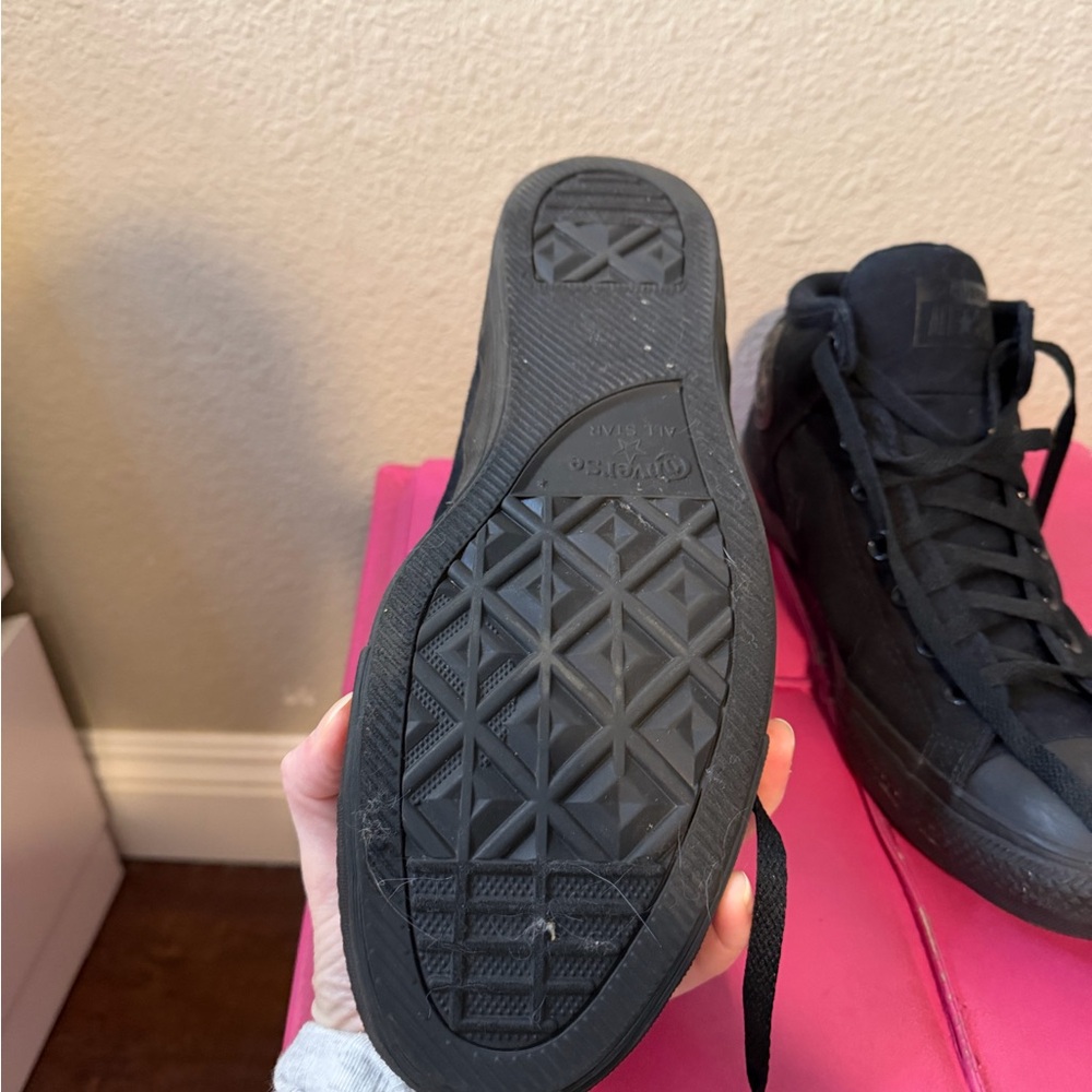 Converse Black Mid-Top Sneakers - Black/Black - Picture 2 of 4